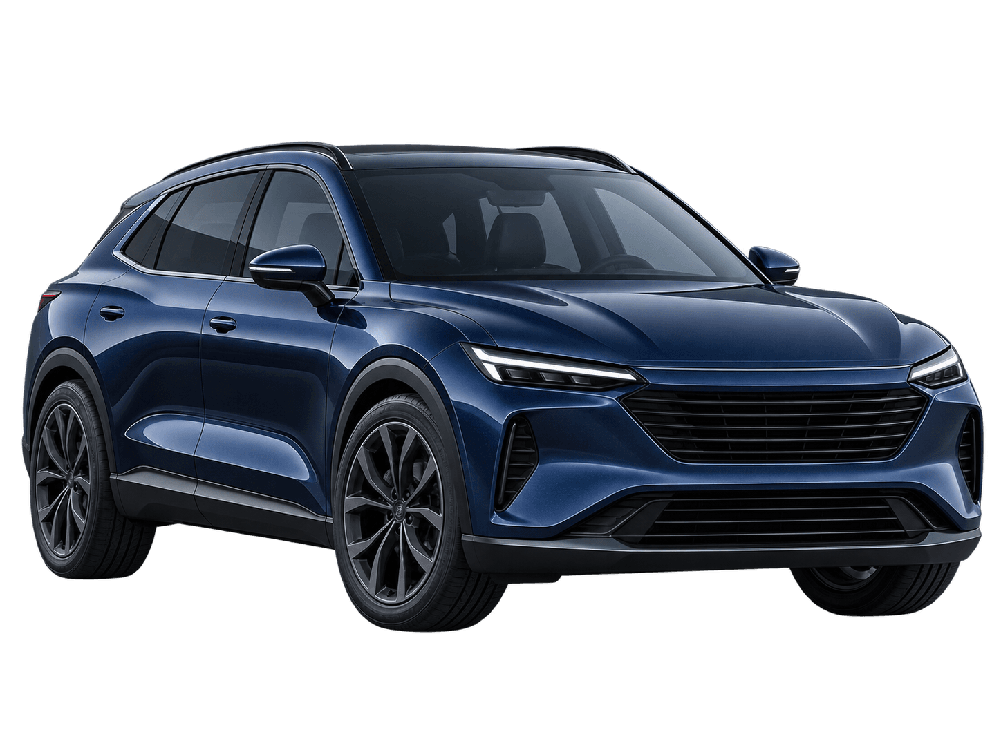 Premium dark blue SUV connected to its vehicle record